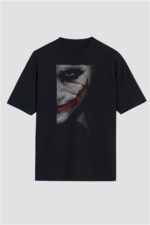 Unisex Joker Siyah Unisex Oversize T-shirt