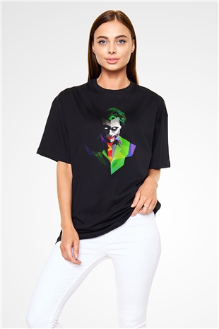 Unisex Joker Siyah Unisex Oversize Tişört