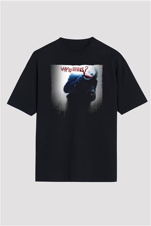 Unisex Joker Siyah Unisex Oversize Tshirt