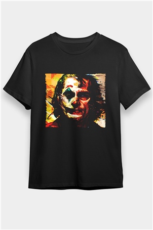 Joker Temalı Baskılı Siyah Tshirt
