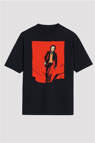 Unisex Joker Temalı Siyah Unisex Oversize Tshirt