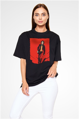 Unisex Joker Temalı Siyah Unisex Oversize Tshirt
