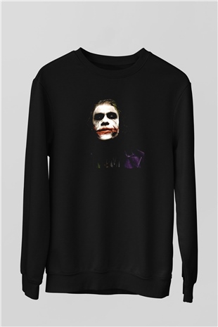 Unisex Joker Temalı Siyah Unisex Sweatshirt
