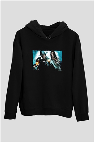 Unisex Jonah Hex Baskılı Siyah Kapüşonlu Sweatshirt