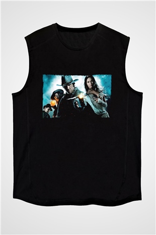 Unisex Jonah Hex Baskılı Siyah Kolsuz Tişört