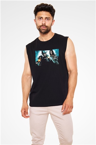 Unisex Jonah Hex Baskılı Siyah Kolsuz Tişört