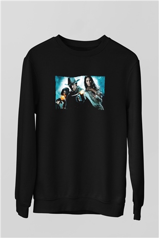 Unisex Jonah Hex Baskılı Siyah Sweatshirt