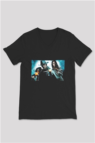 Unisex Jonah Hex Baskılı Siyah V Yaka Tişört