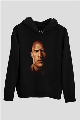 Unisex Jumanji Vahşi Orman (Jumanji Welcome to the Jungl‪e‬) Baskılı Siyah Kapüşonlu Sweatshirt