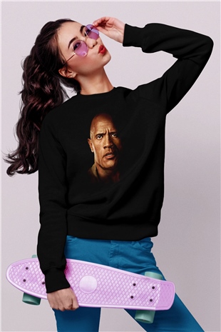 Unisex Jumanji Vahşi Orman (Jumanji Welcome to the Jungl‪e‬) Baskılı Siyah Sweatshirt