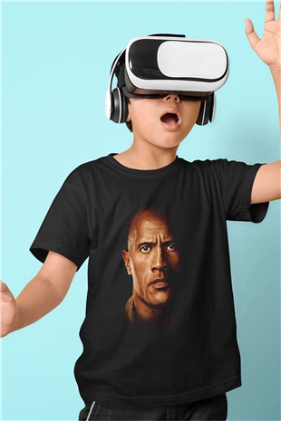 Unisex Jumanji Vahşi Orman (Jumanji Welcome to the Jungl‪e‬) Baskılı Siyah Çocuk Tshirt