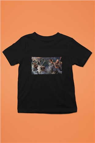 Unisex Jumanji Yeni Seviye (Jumanji The Next Level) Baskılı Siyah Çocuk Tshirt