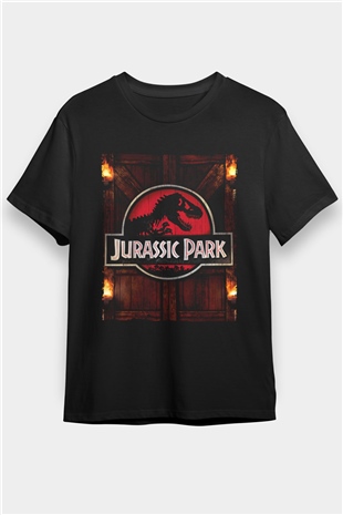 Jurassic Park Baskılı Siyah T-Shirt