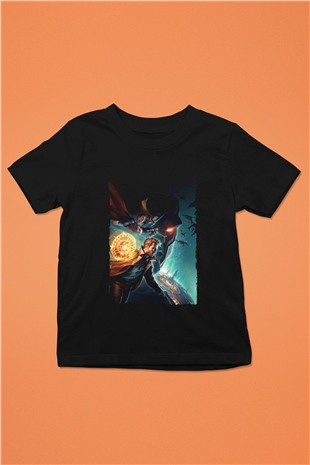 Unisex Justice League Dark Apokolips War Baskılı Siyah Çocuk Tişört