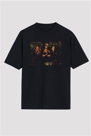 Unisex Kabus Sokağı (Nightmare Alley) Baskılı Siyah Oversize Tshirt