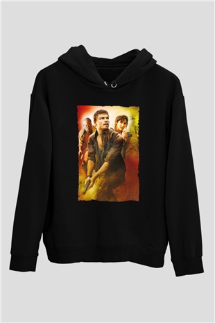 Unisex Kanlı Elmas (Blood Diamond) Baskılı Siyah Kapüşonlu Sweatshirt