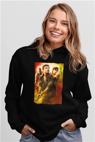 Unisex Kanlı Elmas (Blood Diamond) Baskılı Siyah Kapüşonlu Sweatshirt