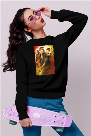 Unisex Kanlı Elmas (Blood Diamond) Baskılı Siyah Sweatshirt