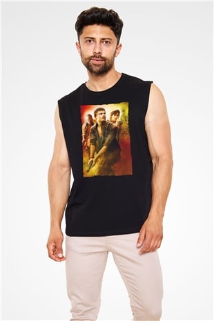 Unisex Kanlı Elmas (Blood Diamond) Baskılı Siyah Kolsuz Tişört