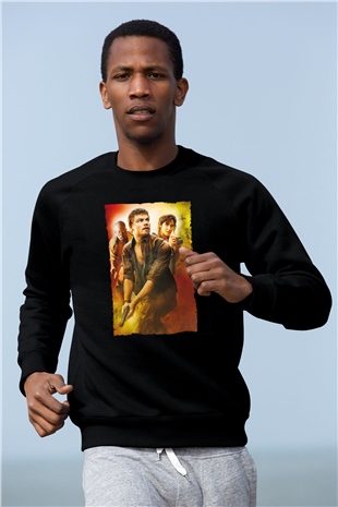 Unisex Kanlı Elmas (Blood Diamond) Baskılı Siyah Sweatshirt