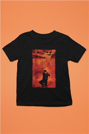 Unisex Kanunun Kuvveti (The French Connection) Baskılı Siyah Çocuk Tshirt