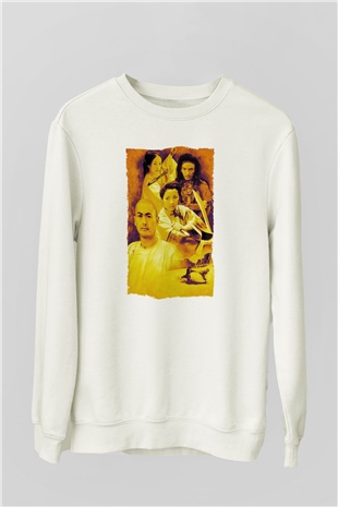 Unisex Kaplan ve Ejderha - Crouching Tiger, Hidden Dragon Baskılı Beyaz Sweatshirt