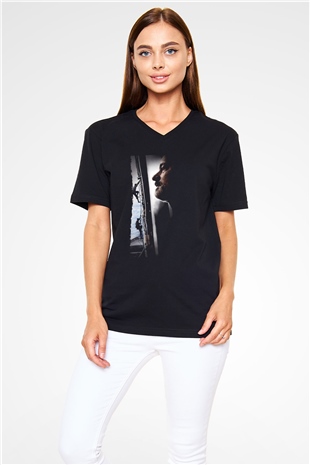 Unisex Kaptan Phillips (Captain Phillips) Baskılı Siyah V Yaka T-shirt
