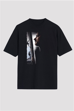 Unisex Kaptan Phillips (Captain Phillips) Baskılı Siyah Oversize T-shirt