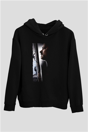 Unisex Kaptan Phillips (Captain Phillips) Baskılı Siyah Kapüşonlu Sweatshirt