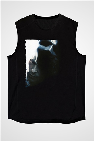 Unisex Kara Şövalye (The Dark Knight) Baskılı Siyah Unisex Kolsuz Tişört