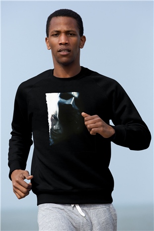 Unisex Kara Şövalye (The Dark Knight) Baskılı Siyah Unisex Sweatshirt