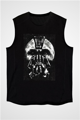 Unisex Kara Şövalye (The Dark Knight) Baskılı Siyah Kolsuz Tişört