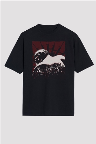 Unisex Kara Şövalye (The Dark Knight) Baskılı Siyah Oversize Tshirt