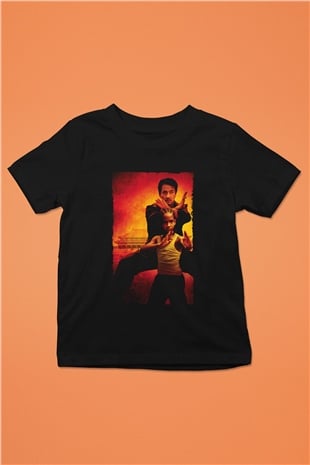 Unisex Karateci Çocuk (The Karate Kid) Baskılı Siyah Çocuk Tshirt