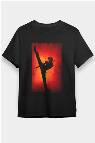 Karateci Çocuk (The Karate Kid) Baskılı Siyah T-Shirt