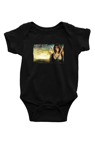 Unisex Karayip Korsanları Gizemli Denizlerde (Pirates of the Caribbean On Stranger Tides) Baskılı Siyah Bebek Body - Zıbın