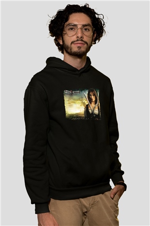Unisex Karayip Korsanları Gizemli Denizlerde (Pirates of the Caribbean On Stranger Tides) Baskılı Siyah Kapüşonlu Sweatshirt
