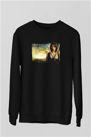 Unisex Karayip Korsanları Gizemli Denizlerde (Pirates of the Caribbean On Stranger Tides) Baskılı Siyah Sweatshirt