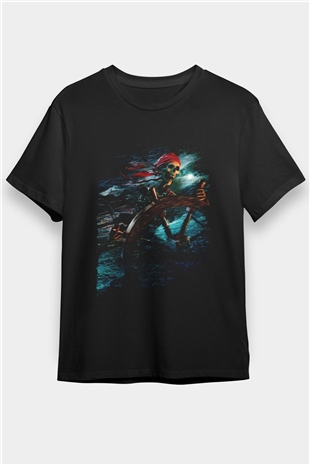 Karayip Korsanları (Pirates of the Caribbean) Baskılı Siyah Tshirt