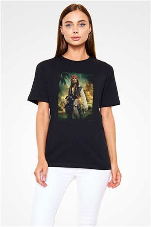 Karayip Korsanları (Pirates of the Caribbean) Baskılı Siyah Tişört