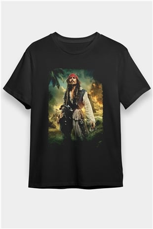 Karayip Korsanları (Pirates of the Caribbean) Baskılı Siyah Tişört
