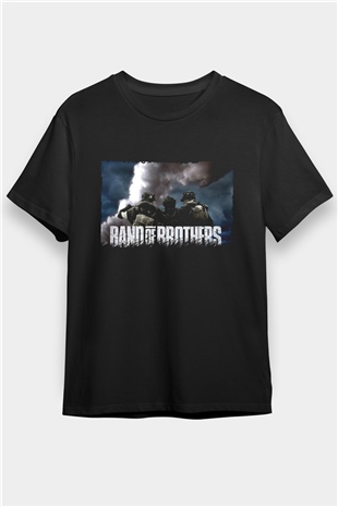 Kardeşler Takımı (Band of Brothers) Baskılı Siyah T-shirt
