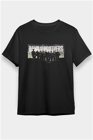 Kardeşler Takımı (Band of Brothers) Baskılı Siyah Tshirt