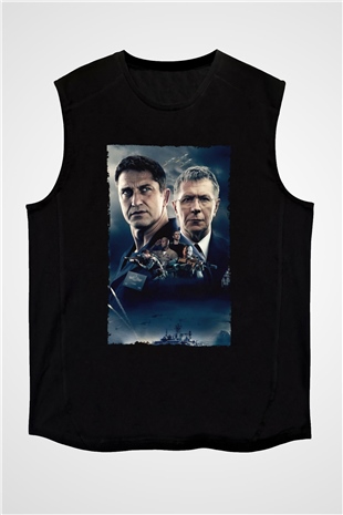 Unisex Katil Avcısı (Hunter Killer) Baskılı Siyah Kolsuz Tişört