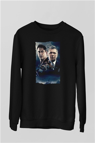 Unisex Katil Avcısı (Hunter Killer) Baskılı Siyah Sweatshirt