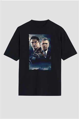 Unisex Katil Avcısı (Hunter Killer) Baskılı Siyah Oversize Tişört