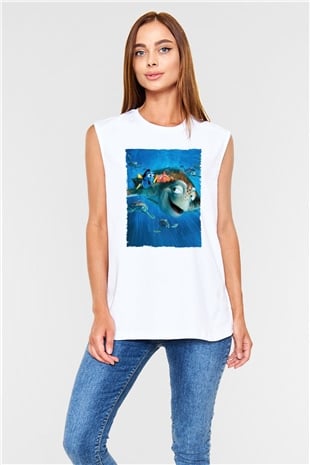 Unisex Kayıp Balık Nemo (Finding Nemo) Baskılı Beyaz T shirt