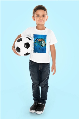 Unisex Kayıp Balık Nemo (Finding Nemo) Baskılı Beyaz T shirt