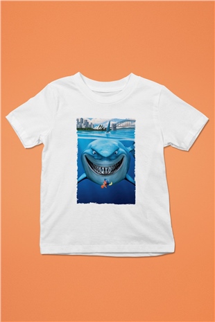 Unisex Kayıp Balık Nemo (Finding Nemo) Baskılı Beyaz Çocuk Tshirt