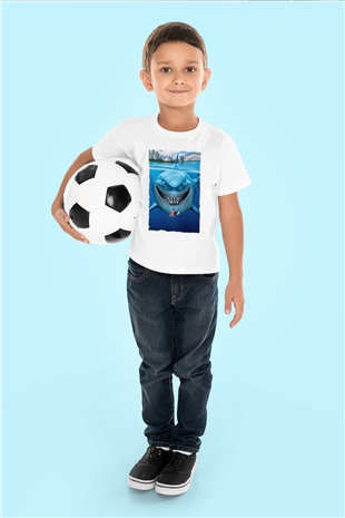 Unisex Kayıp Balık Nemo (Finding Nemo) Baskılı Beyaz Çocuk Tshirt